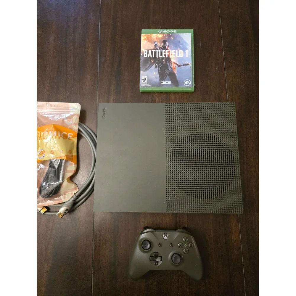 Xbox One S Battlefield 1 Military Green 1TB Console Bundle